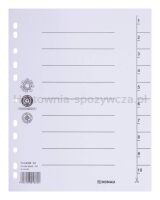 Donau Przekładka karton A4, 235x300mm, 1-10, 1 karta, biała 