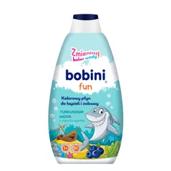 Bobini Fun płyn do kąpieli i zabawy turkusowa woda 500ml