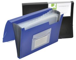 Q-Connect Teczka harm. z gumką PP, A4, 12-przegr., Czarna 