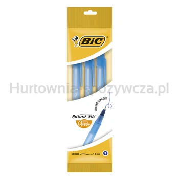Bic Długopis Round Stic Classic niebieski opakowanie 3 sztuki