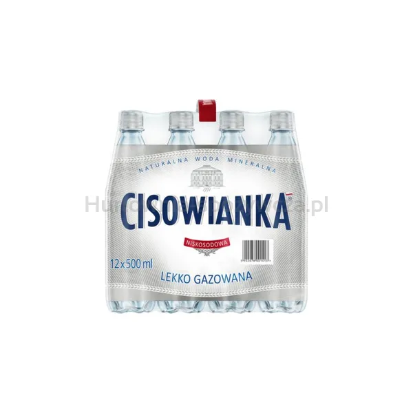 Naturalna woda mineralna Cisowianka lekko gazowana PET 500 ML kaucja (w tym +0,50 zł/szt. zwrotnej kaucji)