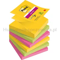 Post-It Karteczki samoprzylepne Super Sticky Z-Notes, CARNIVAL, 76x76mm, 6x90 kart. 