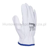 Rękawice robocze DONAU SAFETY, skóra kozia, rozm. 11/XXL, białe - 2