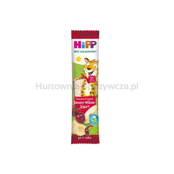 Hipp Batonik Owocowy Przyjaciel Banany-Wiśnie-Jogurt Bio, Po 1. Roku, 23 G
