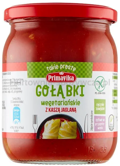 Gołąbki Wegetariańskie Z Kaszą Jaglaną Bezgl 480 G