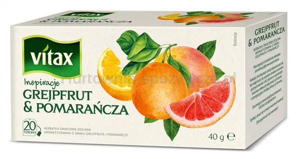 Herbata VITAX INSPIRATIONS, grejpfrut i pomarańcza, 20 torebek