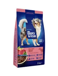 OptiVital karma sucha - pełnoporcjowa karma dla dorosłych psów FM z wołowiną 2,4 kg