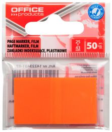 Office Products Zakładki indeksujące PP, 25x43mm, 1x50 kart., zawieszka, pomarańczowe 
