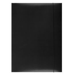 Office Products Teczka z gumką, karton, A4, 300gsm, 3-skrz., Czarna 