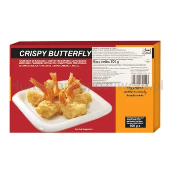 Myfood Krewetka Biała 26-30 Szt./Lb Panierowana Butterfly, Głęboko Mrożona 500 G