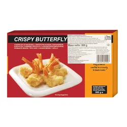 Myfood Krewetka Biała 26-30 Szt./Lb Panierowana Butterfly, Głęboko Mrożona 500 G