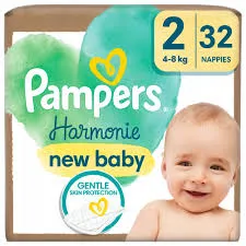 Pampers Harmonie Baby Pieluszki, Rozmiar 2, 32 Sztuki, 4Kg-8Kg