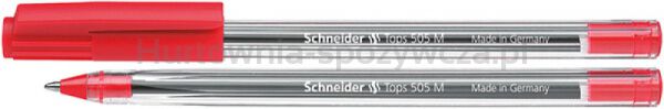 Schneider Długopis Tops 505, M, czerwony 