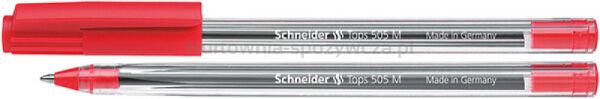Schneider Długopis Tops 505, M, czerwony 
