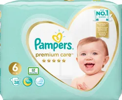Pampers Pieluchy Premium Care, Rozmiar 6, 38 Pieluch, 13Kg+