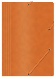 Office Products Teczka z gumką, preszpan, A4, 390gsm, 3-skrz., pomarańczowa 