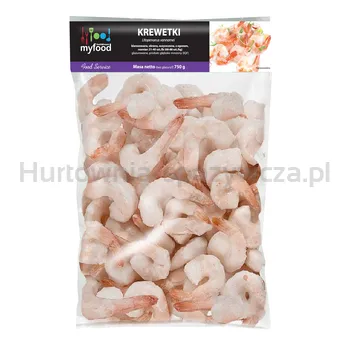 Myfood Krewetki Białe 31-40 Szt./Lb Blanszowane Obrane Z Ogonem, , Glazurowane, Masa Netto: 750 G/1000 G