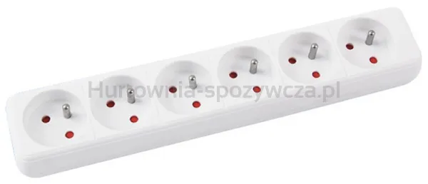 Przedłużacz OFFICE PRODUCTS, 6 gniazd, 5m, z uziemieniem, biały