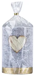 Świeca słupek DONAU HOME Golden Heart, 70x100mm, grafitowy