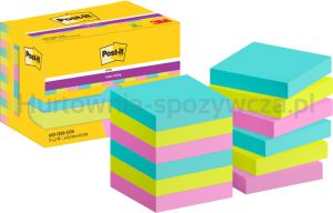 Post-It Karteczki samoprzylepne Super Sticky Notes, 47,6x47,6mm, 12x90 kart., paleta Cosmic 