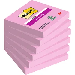 Post-It Karteczki Samoprzylepne Super Sticky (654-6Ss-Po), 76X76Mm, 1X90 Kartek, Różowe 
