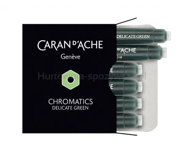 Naboje Caran D'Ache Chromatics Delicate Green, 6Szt., Jasnozielone