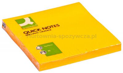 Q-Connect Bloczek samoprzylepny Brilliant, 76x76mm, 1x80 kart., pomarańczowy 