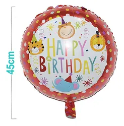 Balon PARTY GO Happy Birthday, animal, 45cm, 1 szt., mix kolorów