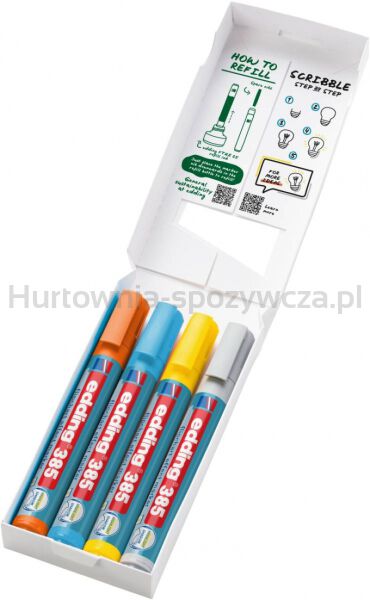 Marker do efektów na flipchartach e-385 EDDING, 4 szt., mix kolorów - 2