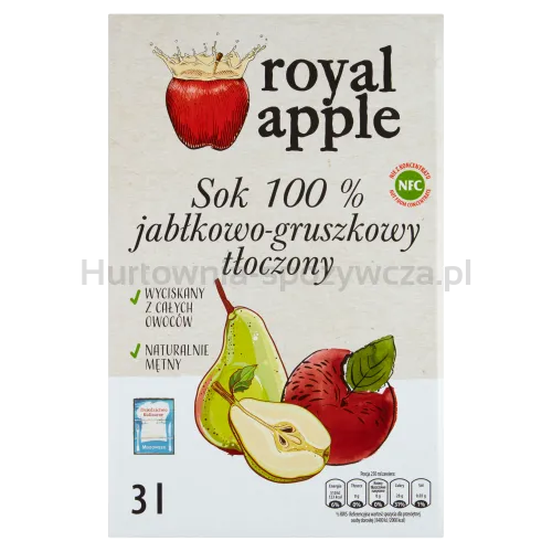 Royal Apple Sok Jabłkowo - Gruszkowy 3L Nfc Pasteryzowany
