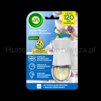 Air Wick Elektryczny odświeżacz powietrza Świeże Pranie i Biała Orchidea Komplet 19 ml