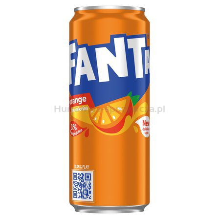 Napój Fanta Orange Mniej Cukru Gaz 330 Ml Coca-Cola Pusz