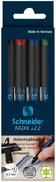 Zestaw foliopisów permanentnych SCHNEIDER Maxx 222, F, 0,7mm, 4 szt., miks kolorów - 2
