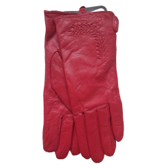 Rękawiczki Skórzane Czerwone Xxl
