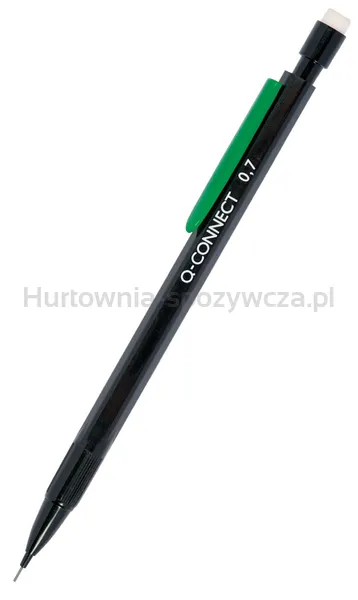 Q-Connect Ołówek automatyczny 0,7mm, czarny, GRATIS - grafity 