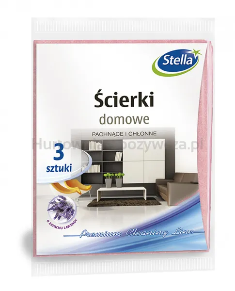 Ścierki Domowe Stella, Zapach Lawendy, 3 Szt., Lawendowy