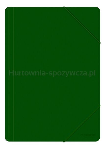 Office Products Teczka z gumką, A4, PP, 500mikr., 3-skrz., zielona 