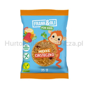 Frank &amp Oli Miękkie ciasteczko For Kids z bananem i truskawką 35g