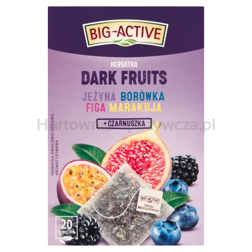 Big-Active Herbatka Owocowa Dark Fruits Jeżyna, Borówka, Figa, Marakuja + Czarnuszka 20Torebek X 2,25G