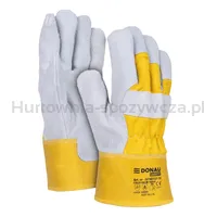 Rękawice robocze DONAU SAFETY DS-DOKBASIC, doker, dwoina bydlęca, rozm. 10,5/XL, szaro-żółte - 5