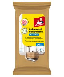 Ściereczki nasączane JAN NIEZBĘDNY, do mebli, 30 szt.