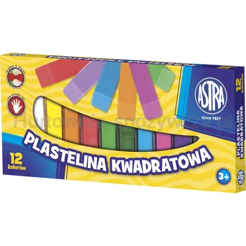 Plastelina kwadratowa Astra 12 kolorów