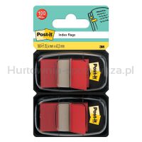 Zakładki indeksujące POST-IT® (680-R2EU), PP, 25,4x43,2mm, 2x50 kart., czerwone