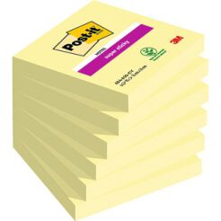 Bloczek Samoprzylepny Post-It Super Sticky (654-6Sscy-Eu), 76X76Mm, 1X90 Kart., Żółty