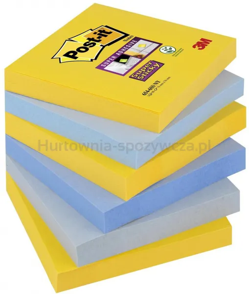 Karteczki samoprzylepne POST-IT® Super Sticky (654-6SS-NY), 76x76mm, 6x90 kart., new york