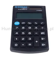 Kalkulator kieszonkowy DONAU TECH, 8-cyfr. wyświetlacz, wym. 97x60x10 mm, czarny - 4