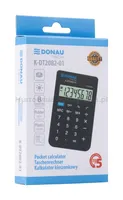 Kalkulator kieszonkowy DONAU TECH, 8-cyfr. wyświetlacz, wym. 97x60x10 mm, czarny - 8