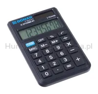 Kalkulator kieszonkowy DONAU TECH, 8-cyfr. wyświetlacz, wym. 97x60x10 mm, czarny - 12