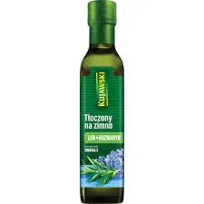 Kujawski olej lniany tłoczony na zimno z rozmarynem 250 ml