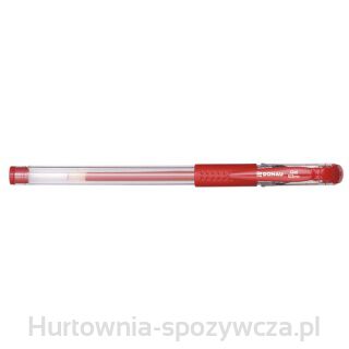 Długopis Żelowy Donau Z Wodoodpornym Tuszem 0,5Mm, Czerwony
